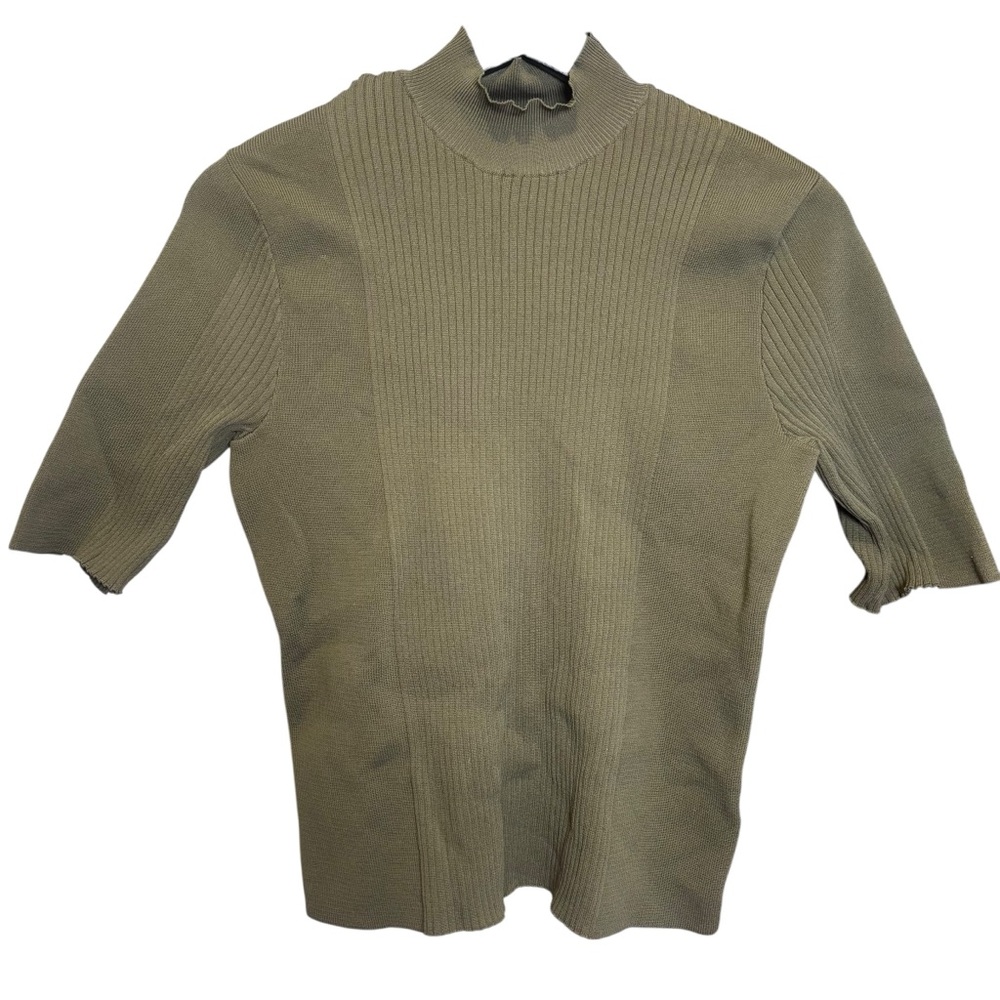 Scoop Hunter Green Mock Neck Turtleneck Short Sleeve Size XL